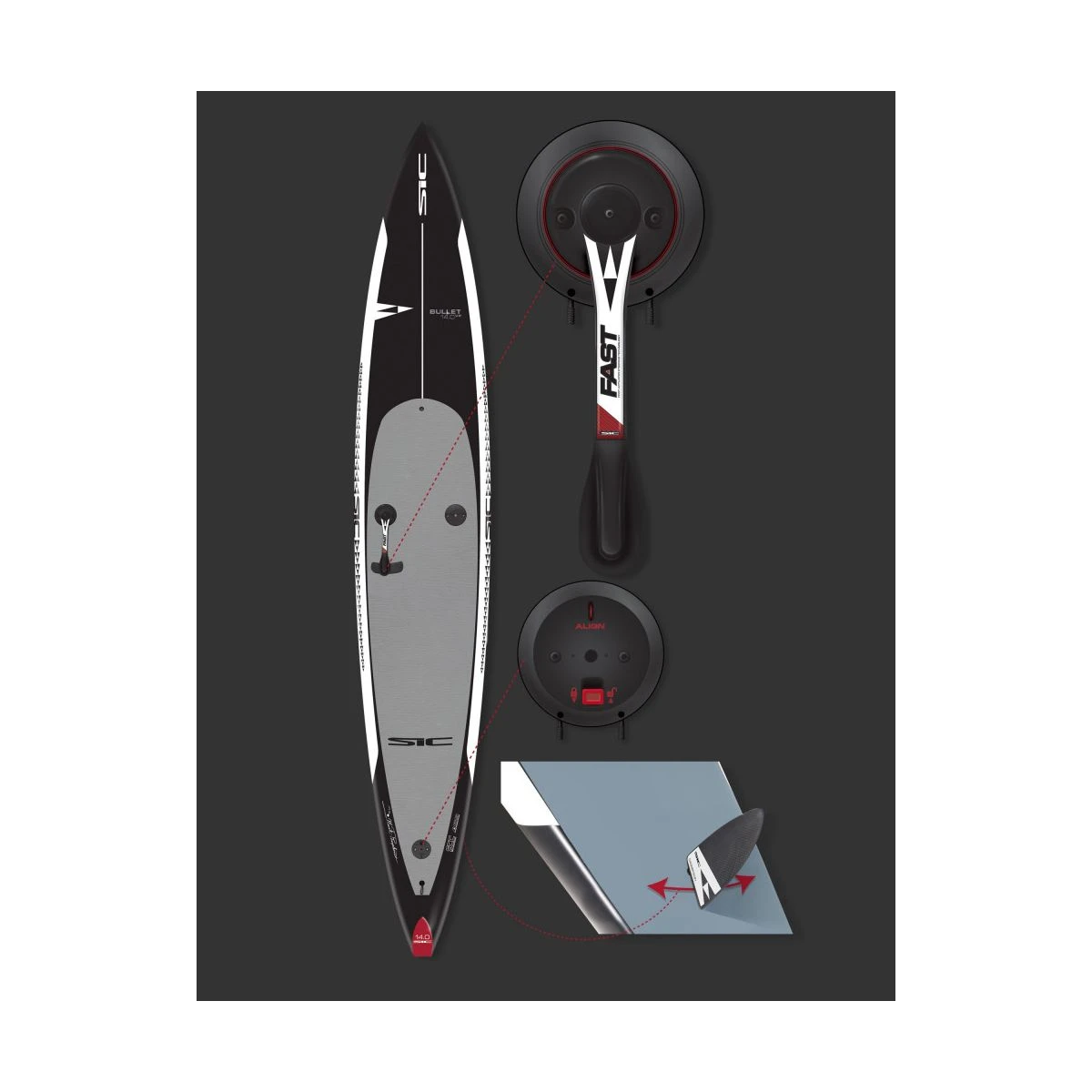 Udstillingmodel - SIC Bayonet 17'1" X 25" (SCC+) W/FAST Race SUP 5 Udstillingmodel - SIC Bayonet 17'1" X 25" (SCC+) W/FAST Race SUP - Billede 3